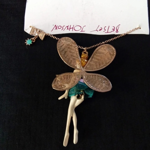BETSEY JOHNSON Rare Princess Charming Articulated Fairy Charm Necklace NWT - Picture 4 of 4